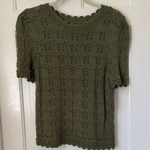 Anthropologie Olive Crochet Blouse